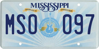 MS license plate MSO097
