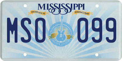 MS license plate MSO099