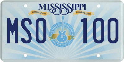 MS license plate MSO100