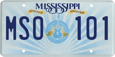 MS license plate MSO101