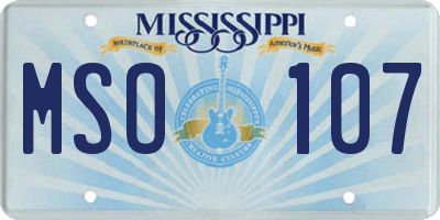 MS license plate MSO107