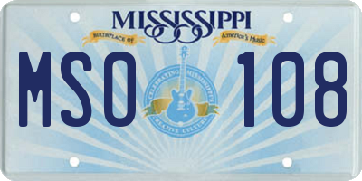 MS license plate MSO108