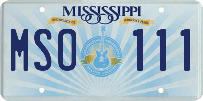 MS license plate MSO111