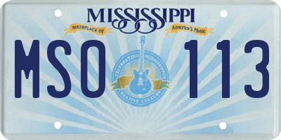MS license plate MSO113