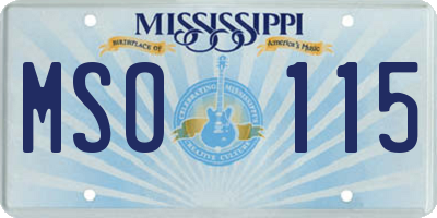 MS license plate MSO115