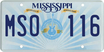 MS license plate MSO116