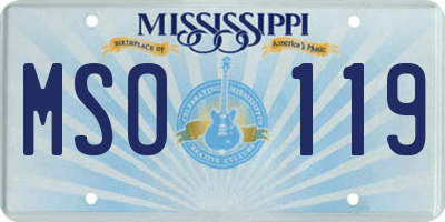 MS license plate MSO119