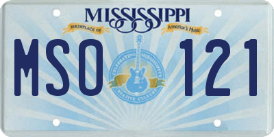 MS license plate MSO121