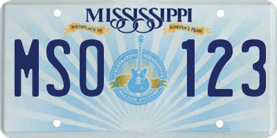 MS license plate MSO123