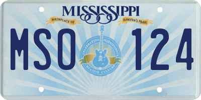MS license plate MSO124