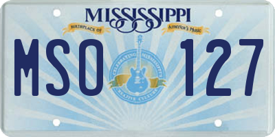 MS license plate MSO127