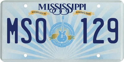 MS license plate MSO129
