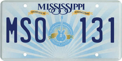 MS license plate MSO131