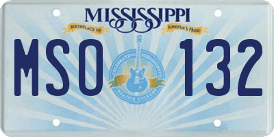 MS license plate MSO132