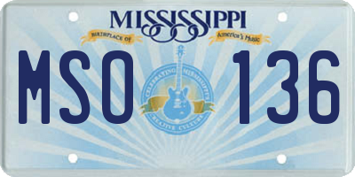 MS license plate MSO136