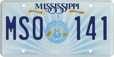MS license plate MSO141