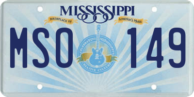 MS license plate MSO149