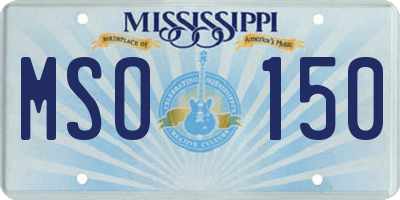 MS license plate MSO150