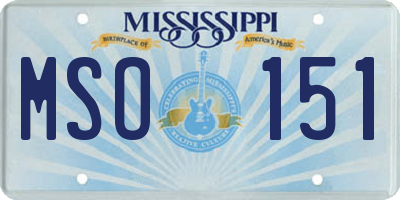 MS license plate MSO151