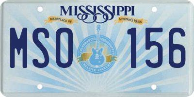 MS license plate MSO156