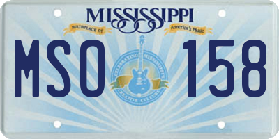 MS license plate MSO158