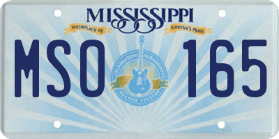 MS license plate MSO165
