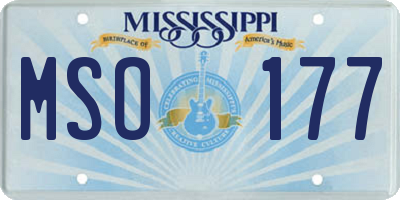 MS license plate MSO177