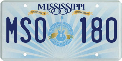 MS license plate MSO180