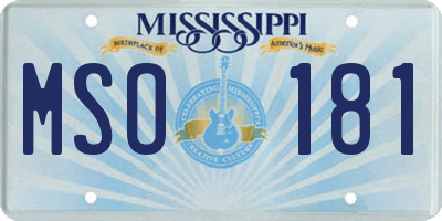 MS license plate MSO181