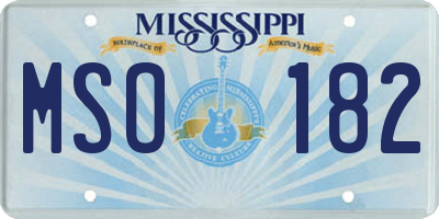 MS license plate MSO182