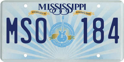MS license plate MSO184