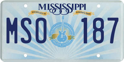 MS license plate MSO187