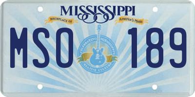 MS license plate MSO189