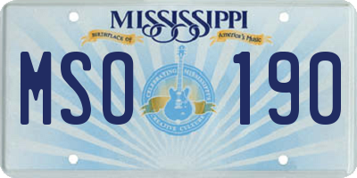 MS license plate MSO190