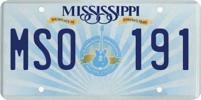 MS license plate MSO191