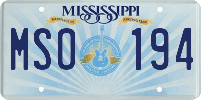 MS license plate MSO194