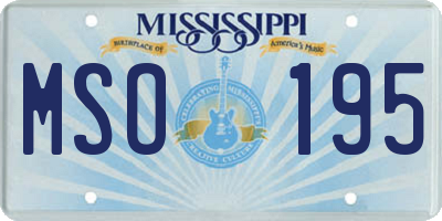 MS license plate MSO195
