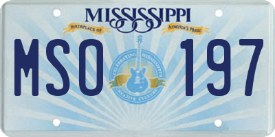MS license plate MSO197