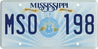 MS license plate MSO198