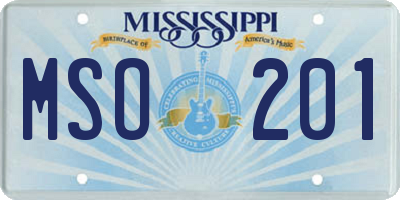 MS license plate MSO201