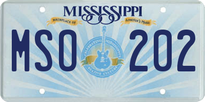 MS license plate MSO202