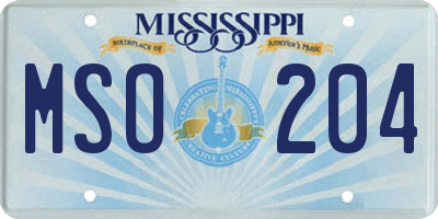 MS license plate MSO204