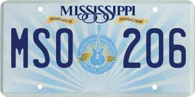 MS license plate MSO206