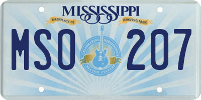 MS license plate MSO207