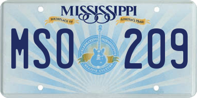 MS license plate MSO209