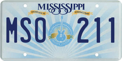 MS license plate MSO211
