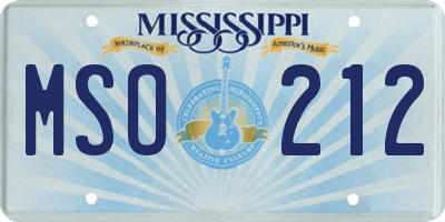 MS license plate MSO212
