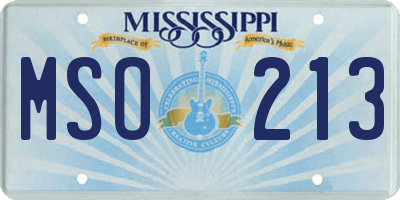 MS license plate MSO213