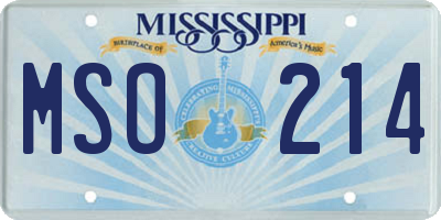 MS license plate MSO214