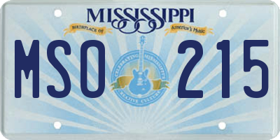 MS license plate MSO215